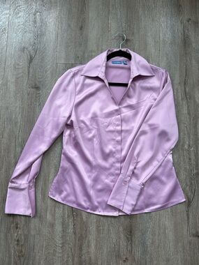 Vintage Lavender Satin Button-Up Jacket